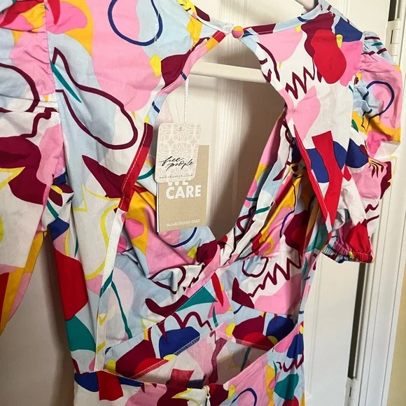 Free People Colorful Abstract Backless Dress - Picture 10 of 11